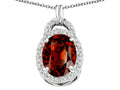 Tommaso Design Oval 10x8mm Genuine Garnet Pendant Necklace