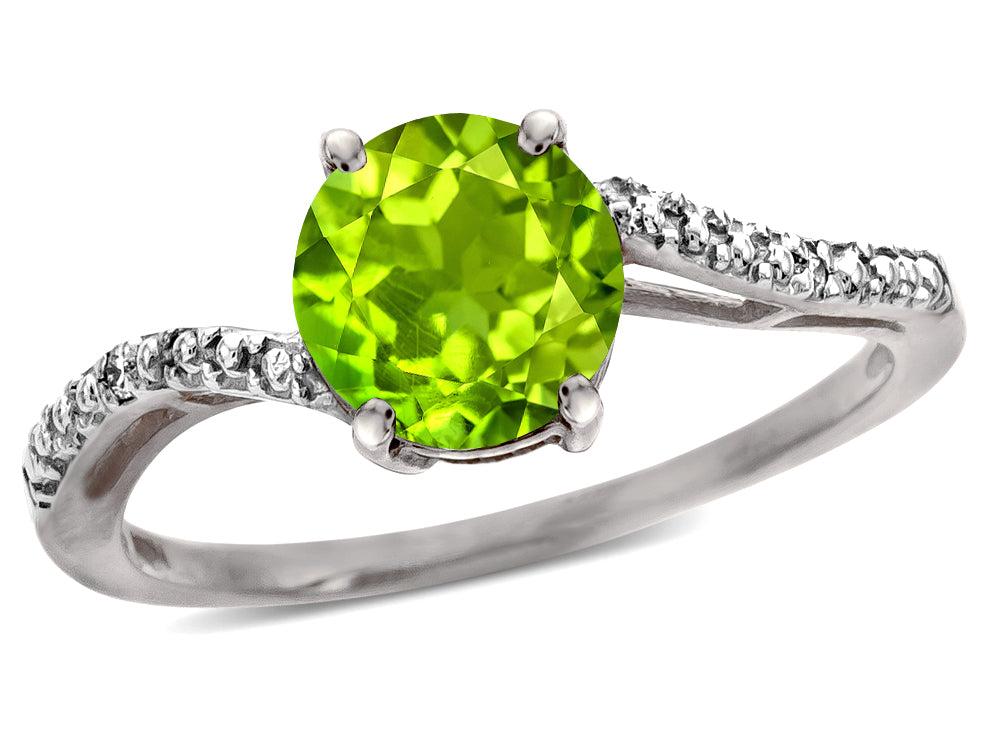 Tommaso Design Round 7mm Genuine Peridot s Bypass Ring