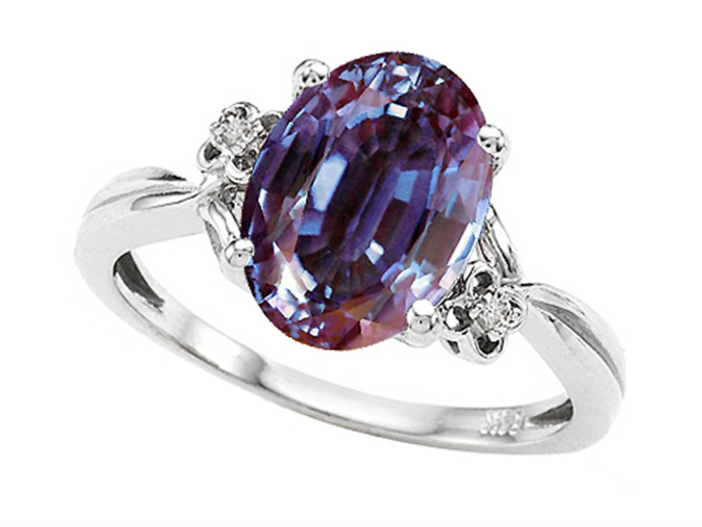 Tommaso Design Oval 10x8mm Simulated Alexandrite Ring