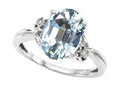 Tommaso Design Oval 10x8mm Genuine Aquamarine Ring