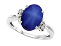 Tommaso Design Oval 10x8mm Created Star Sapphire Ring