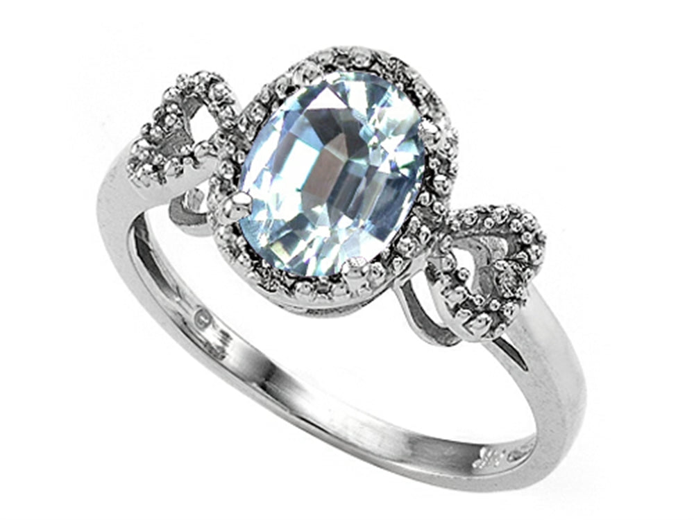 Tommaso Design Oval 8x6mm Genuine Aquamarine Ring