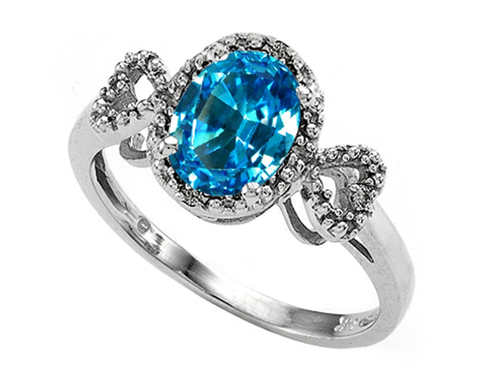 Tommaso Design Oval 8x6mm Genuine Blue Topaz Ring