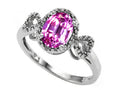 Tommaso Design Oval 8x6mm Simulated Pink Tourmaline Ring