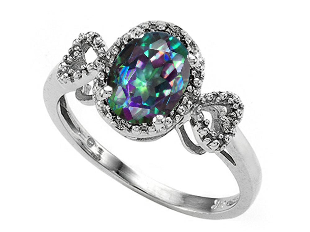 Tommaso Design Oval 8x6mm Mystic Rainbow Topaz Ring