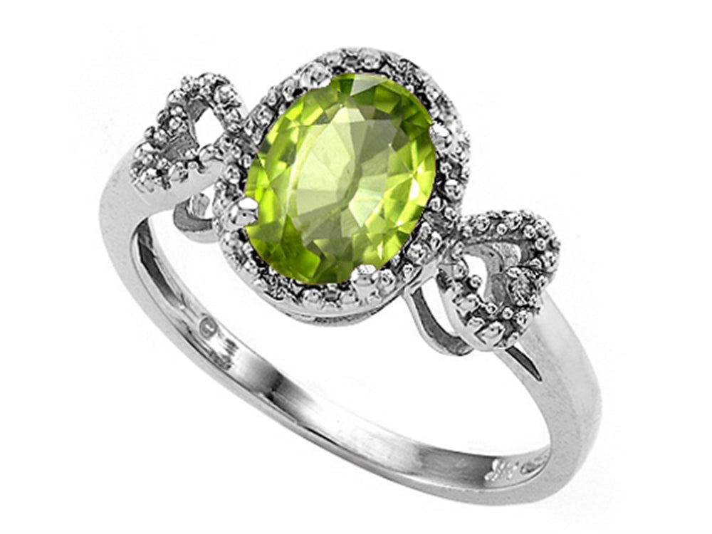 Tommaso Design Oval 8x6mm Genuine Peridot Ring
