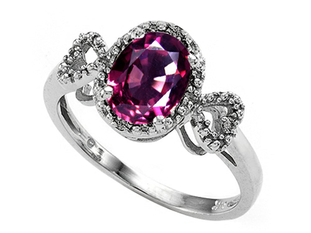 Tommaso Design Oval 8x6mm Genuine Rhodolite Ring