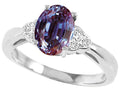 Tommaso Design Oval 8x6mm Simulated Alexandrite Ring