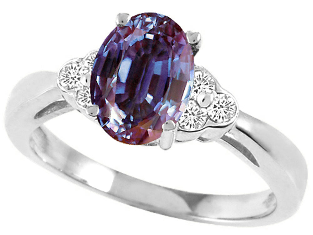 Tommaso Design Oval 8x6mm Simulated Alexandrite Ring