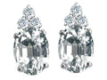 Tommaso Design Oval 8x6mm Genuine White Topaz Earrings