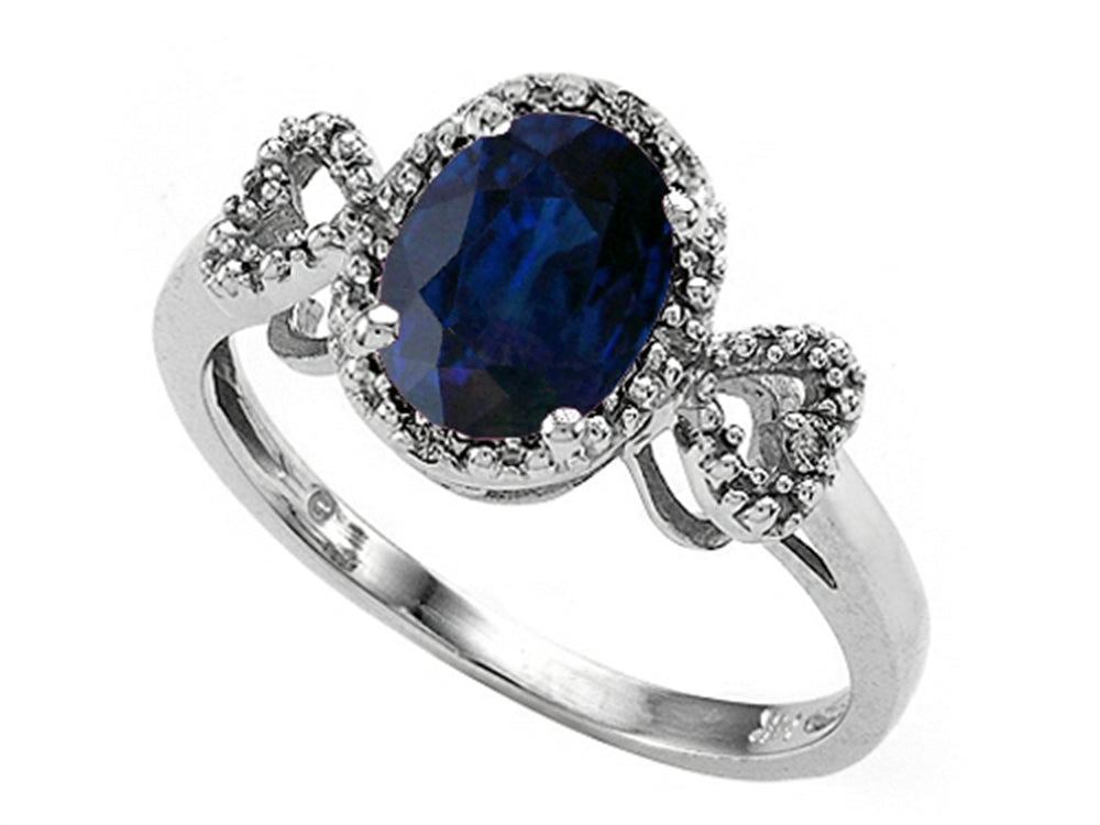Tommaso Design Genuine Oval Sapphire Ring
