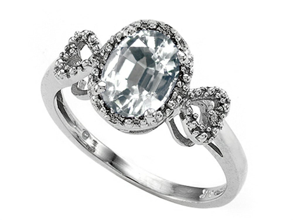 Tommaso Design Oval Genuine White Topaz Ring
