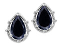 Tommaso Design Pear Shape 10x7mm Genuine Black Sapphire Earrings