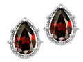 Tommaso Design Pear Shape 10x7mm Genuine Garnet Earrings