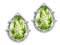 Tommaso Design Pear Shape 10x7mm Genuine Peridot Earrings