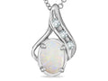 Star K Oval 7x5mm Genuine Opal Drop Pendant Necklace