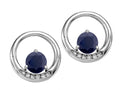 Tommaso Design Round 5 mm Genuine Black Sapphire Earrings