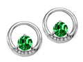 Tommaso Design Round 5mm Simulated Emerald Earrings
