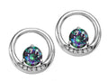 Tommaso Design Round 5 mm Rainbow Mystic Topaz Earrings