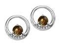 Tommaso Design Round 5 mm Genuine Smoky Quartz Earrings