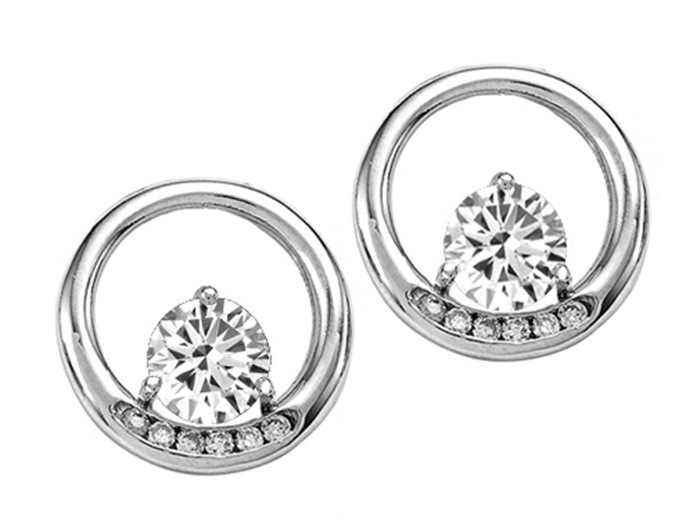 Tommaso Design Round 5 mm Genuine White Topaz Earrings
