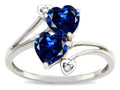 Tommaso Design Heart Shape 6mm Created Blue Sapphire Ring