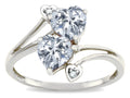 Tommaso Design Heart Shape 6 mm Genuine White Topaz Ring