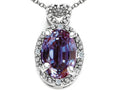 Tommaso Design Oval 8x6mm Simulated Alexandrite Pendant Necklace