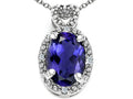 Tommaso Design Oval 8x6mm Genuine Iolite Pendant Necklace
