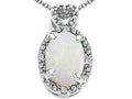 Tommaso Design Oval 8x6mm Genuine Opal Pendant Necklace