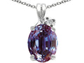 Tommaso Design Oval 10x8mm Simulated Alexandrite Pendant Necklace