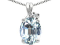 Tommaso Design Oval 10x8mm Genuine Aquamarine Pendant Necklace