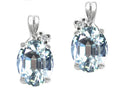 Tommaso Design Oval 8x6mm Genuine Aquamarine Earrings