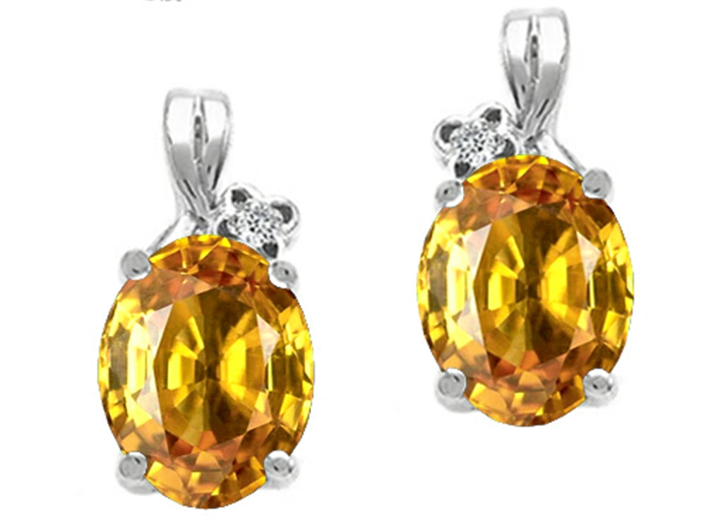 Tommaso Design Oval 8x6mm Genuine Citrine Earrings
