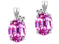 Tommaso Design Oval 8x6mm Simulated Pink Tourmaline Earrings