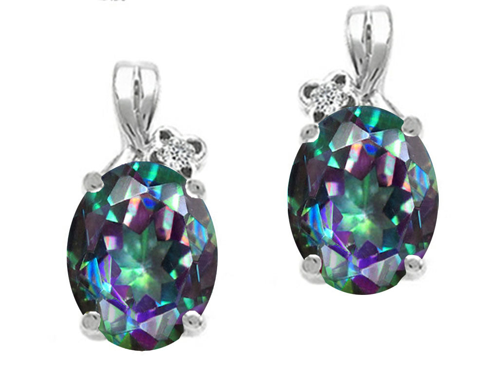 Tommaso Design™ Oval 8x6mm Mystic Rainbow Topaz Earrings