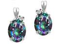 Tommaso Design Oval 8x6mm Mystic Rainbow Topaz Earrings