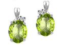 Tommaso Design Oval 8x6mm Genuine Peridot Earrings