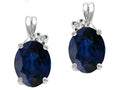 Tommaso Design Oval 8x6mm Genuine Sapphire Earrings