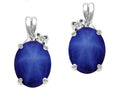 Tommaso Design Oval 8x6mm Created Star Sapphire Earrings