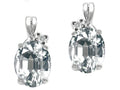 Tommaso Design Oval 8x6mm Genuine White Topaz Earrings