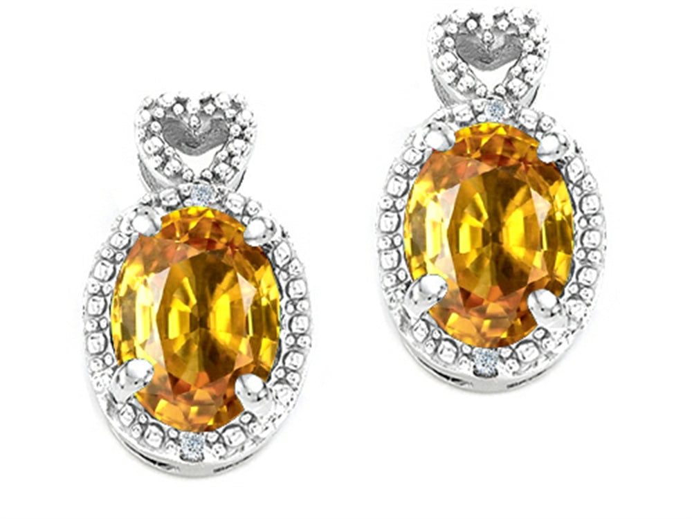 Tommaso Design Oval 7x5mm Genuine Citrine Earrings