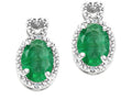 Tommaso Design Oval 7x5mm Genuine Emerald Earrings