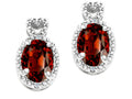 Tommaso Design Oval 7x5mm Genuine Garnet Earrings