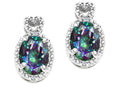 Tommaso Design Oval 7x5mm Mystic Rainbow Topaz Earrings