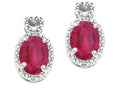 Tommaso Design Oval 7x5mm Created Ruby Earrings