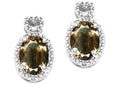 Tommaso Design Oval 7x5mm Genuine Smoky Quartz Earrings