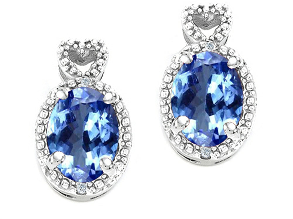 Tommaso Design™ Oval 7x5mm Genuine Tanzanite Earrings