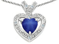 Tommaso Design Heart Shape 6 mm Created Star sapphire Pendant Necklace