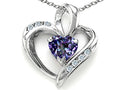 Star K Heart Shape 6mm Simulated Alexandrite Pendant Necklace